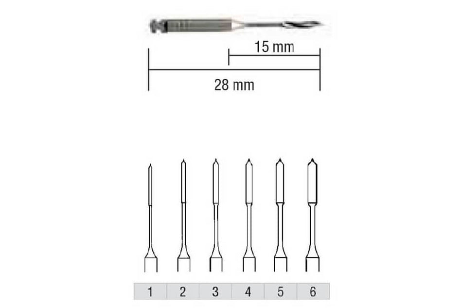 Endo bor til vinkelstykke 28 mm, pakning med 6 stk
