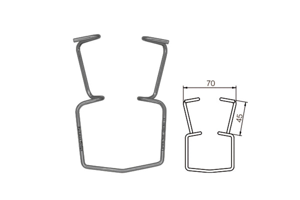 Stainless læbeholder