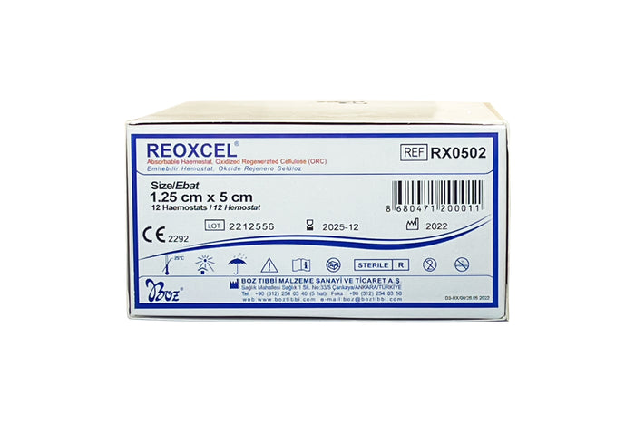 REOXCEL, resorberbar hæmostase, pakning med 12 stk