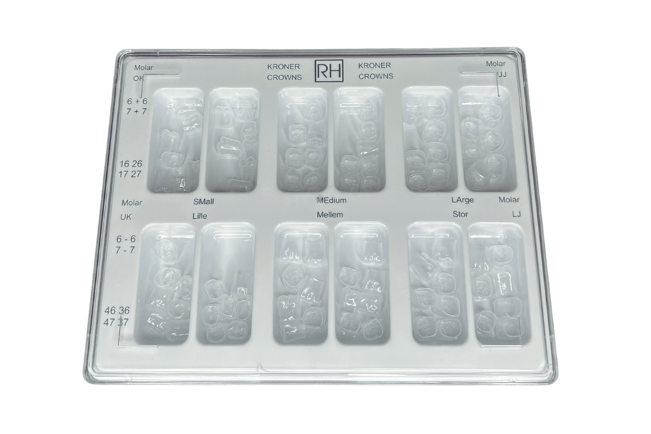 RH krone OK/UK molar sortiment med 72 stk