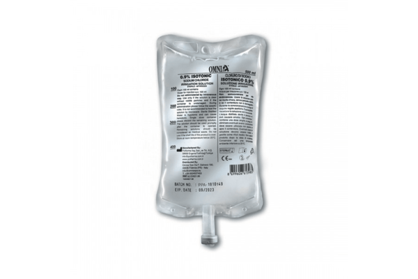 Vareprøve, Skyllevand natriumklorid, 500 ml poser