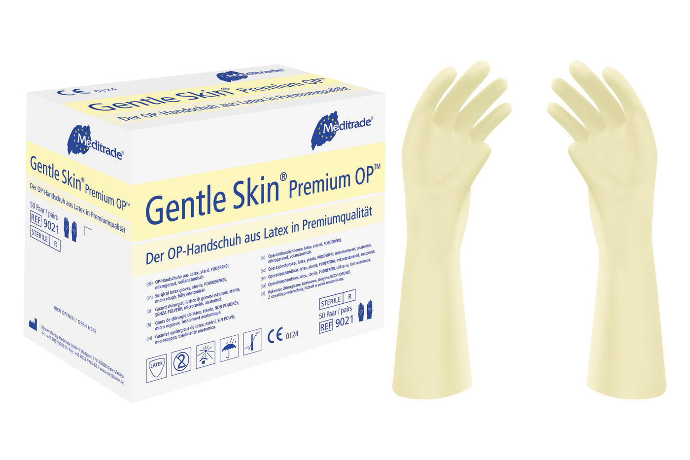 Premium latex operationshandske, pakning med 50 par