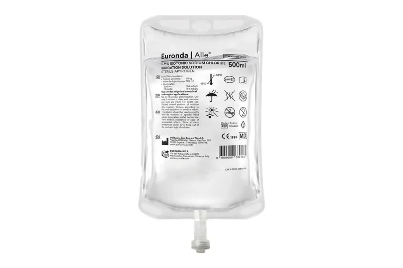 Komfort skyllevand natriumklorid, 15x 500 ml poser, Nyhed