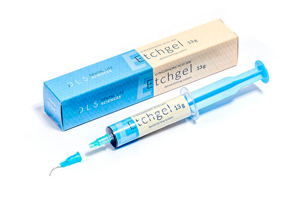 Vareprøve, DLS mørkeblå etch-gel 36 %, tilsat flow der letter afskylning